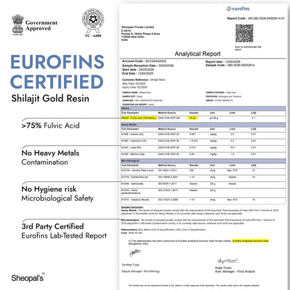 Sheopal’s Shelatejas Shilajit Gold Resin | Ayurvedic Care For Daily Strength, Stamina & Wellness Support | 20 grams