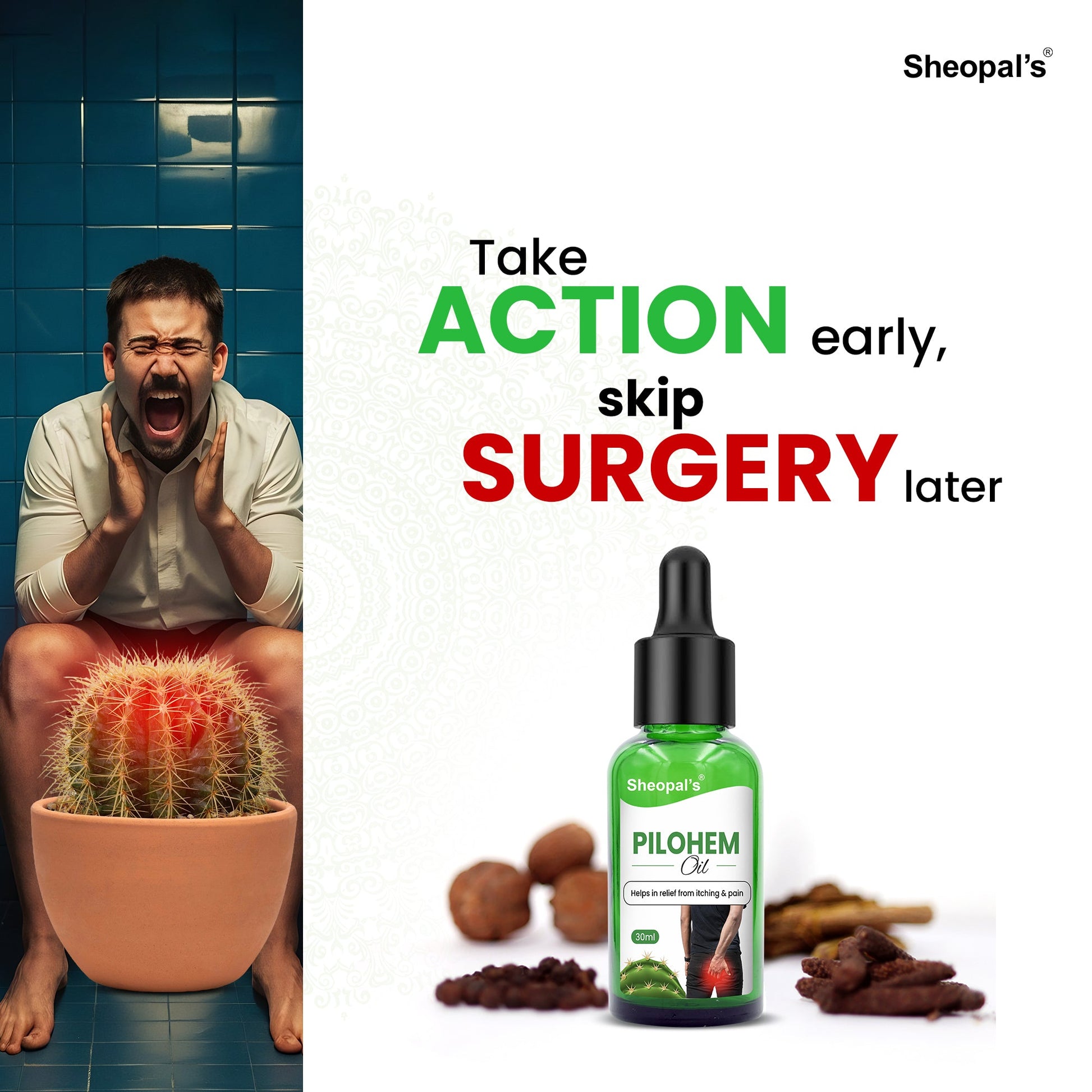Sheopals Pilohem oil for piles relief