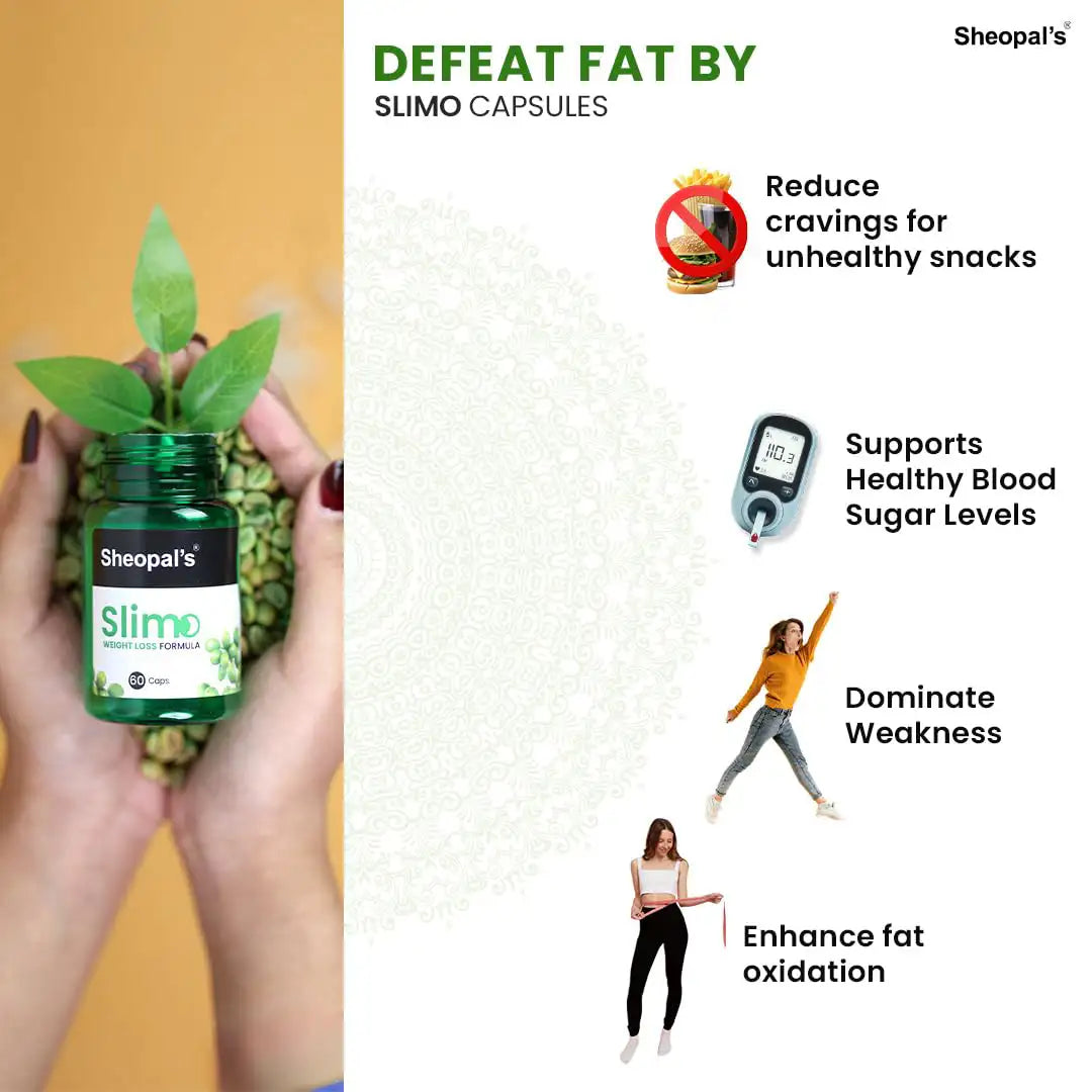 Sheopals Slimo weight loss capsules herbal supplement bottle