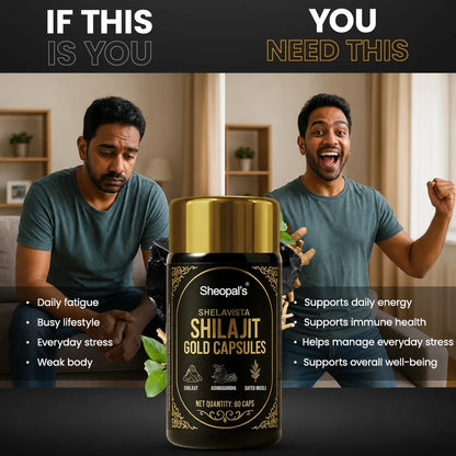 Shelavista Shilajit Gold Capsules | Ayurvedic Daily Energy & Wellness Support