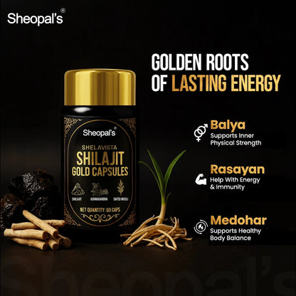 Shelavista Shilajit Gold Capsules | Ayurvedic Daily Energy & Wellness Support