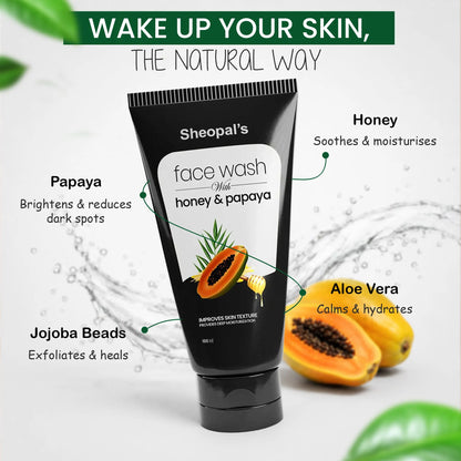 Sheopal’s Beard Serum + Honey Papaya Face Wash Combo | Daily Beard Care & Skin Refresh Duo For Men