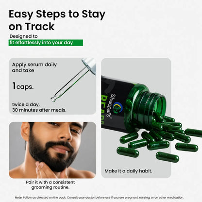 Beard Hair Growth Serum & Capsule