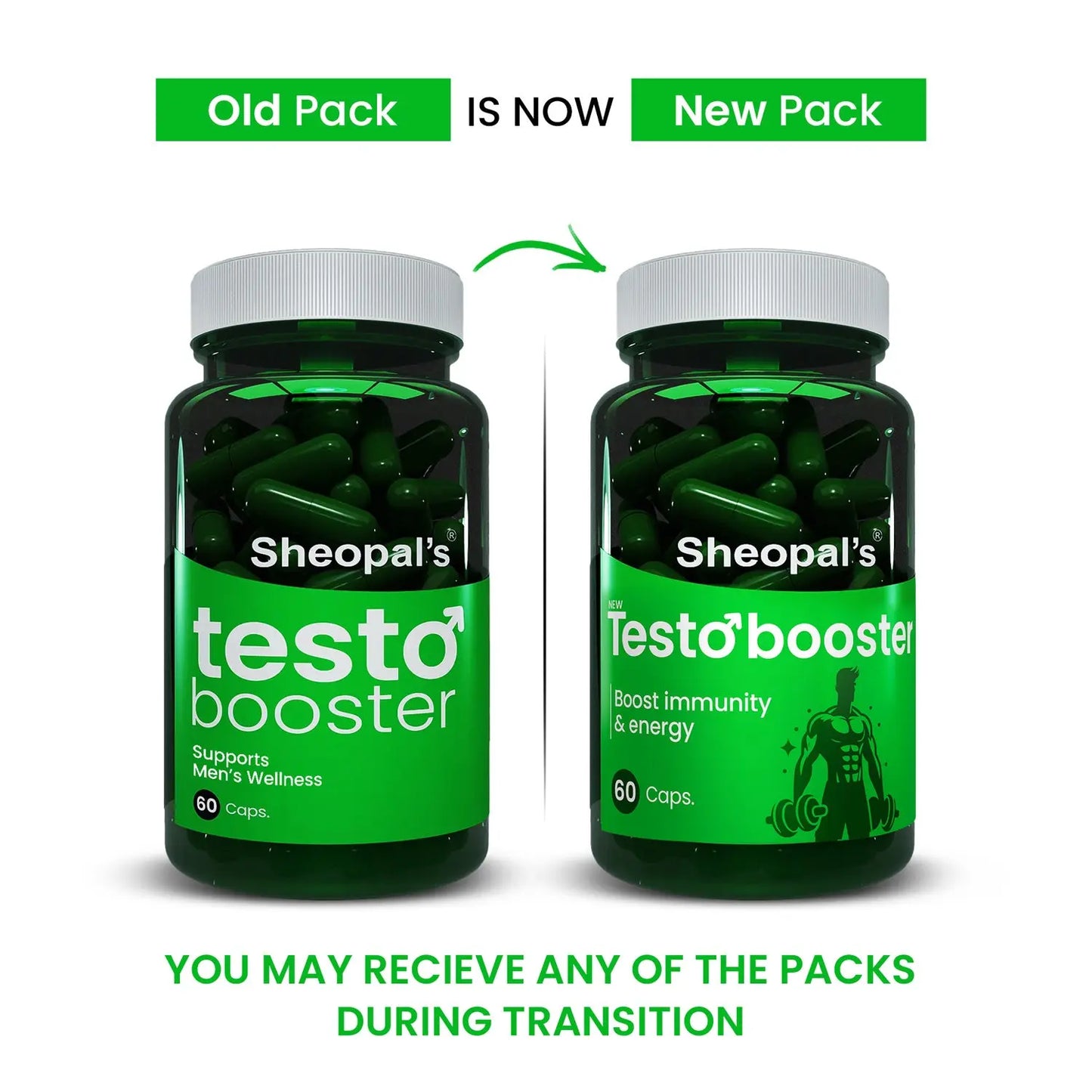 Testo booster old and new packaging
